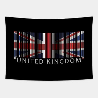 United Kingdom flag colors barcode Tapestry