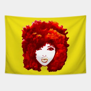 Afro Hair Curly Red Fire Autumn Natural Hair T-Shirt Tapestry