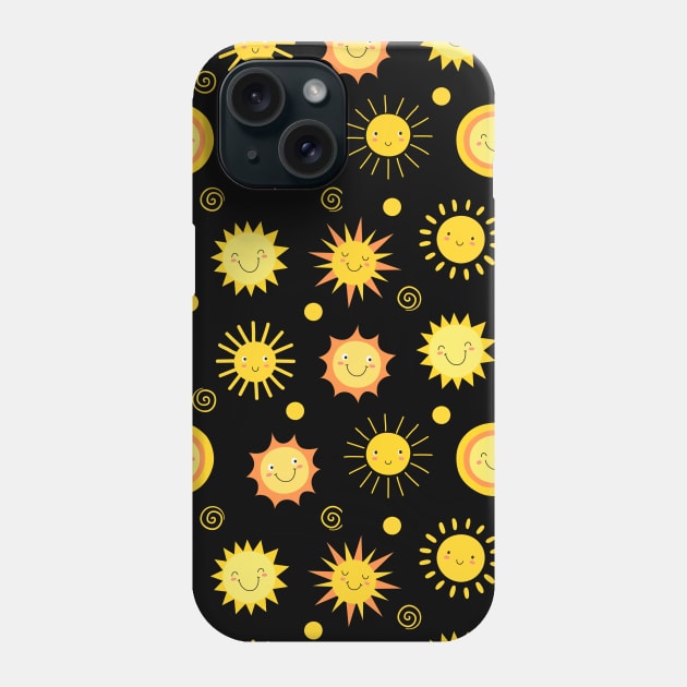 Cute Laughing Sun pattern Phone Case by Eskitus Fashion