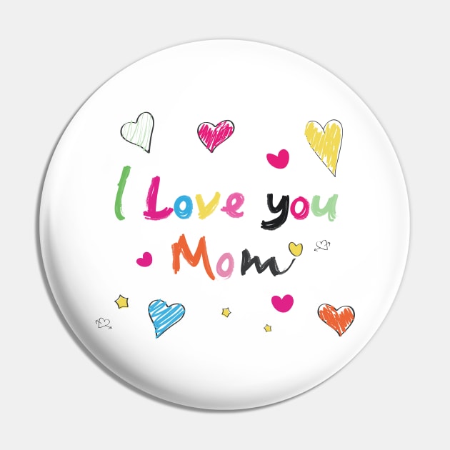 I love you mom doodle colorful text Pin by GULSENGUNEL