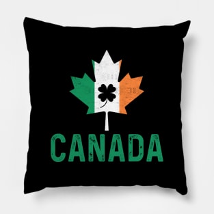 Irish Canadian Shamrock Canadian Flag St. Patrick's Day T-Shirt Canadian Maple Leaf Canada Pride Pillow