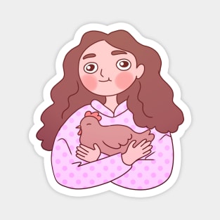 Cute chicken lady Magnet