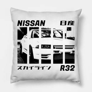 NISSAN SKYLINE GT-R R32 Black 'N White 3 Pillow