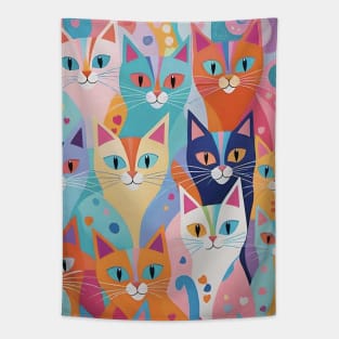 Abstract Cat Dreams: A Splash of Feline Fantasy Tapestry
