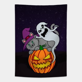 Pumpkin halloween night Tapestry