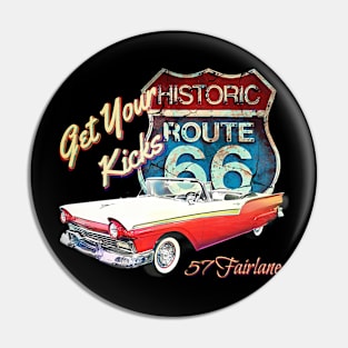 57 Fairlane Route 66 Pin