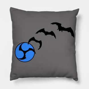 Bat Mitsudomoe blue Pillow