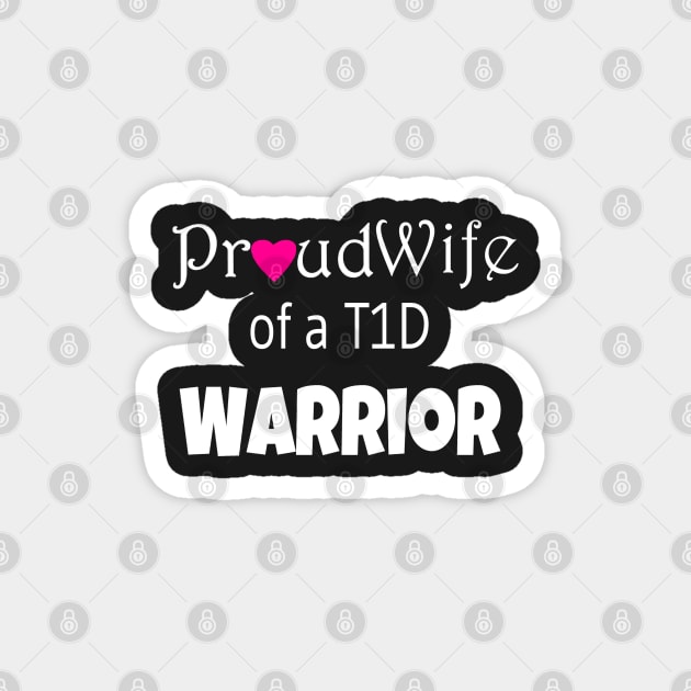 Proud Wife - White Text - Pink Heart Magnet by CatGirl101