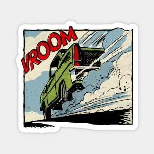 vroom car comic panel Magnet