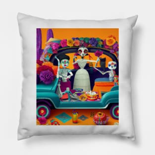 Day of the Dead Memorial to a Bride Pillow