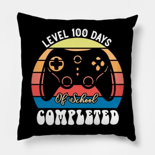 Level 100 days of school completed sunset design Pillow