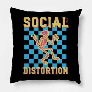 Bright Checker Skelly Pillow