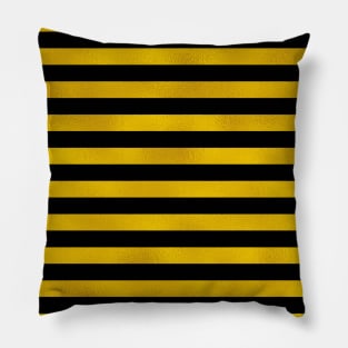 Black and gold color stripes Pillow