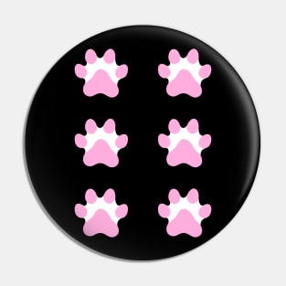 Pink paw print, set of six Pin