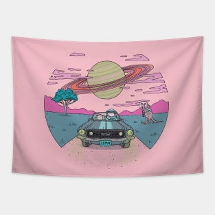 Space Mustang Tapestry