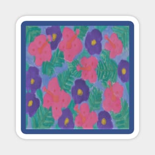Dreamy Hibiscus Watercolor Print Magnet
