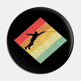 Retro Vintage 80s Fencing Gift For Fencers Pin