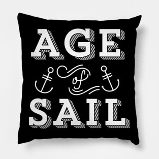 Age of Sail Vintage Nautical Sailing Text Pillow
