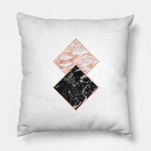 Diamond rose gold marble - copper gilded Pillow