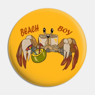 Cute crab with a coconut drink Pin