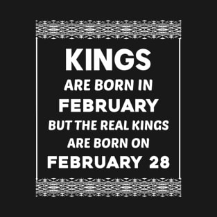 Birthday King White February 28 28th T-Shirt