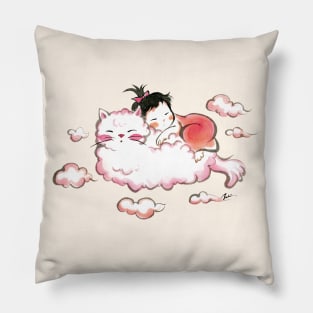 Cat cloud day dream Pillow