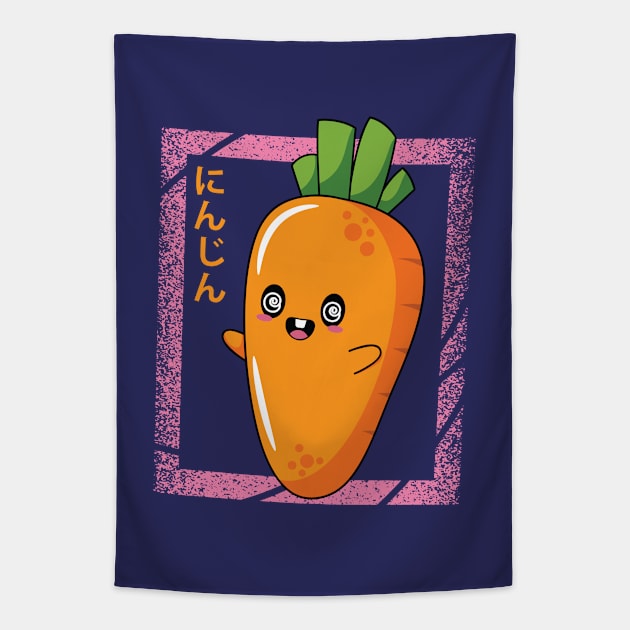 Kawaii Carrot Tapestry by spacedowl