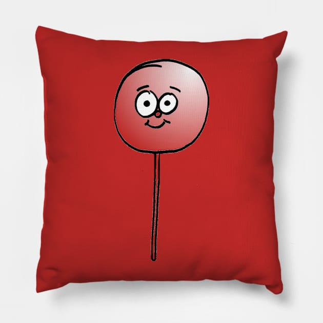 Sweet Smiling Lollipop Doodle Pillow by 1Redbublppasswo