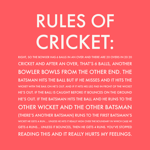 Rules of Cricket - Funny by Room Thirty Four