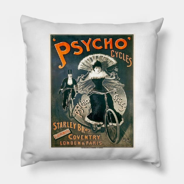 Psycho Cycles Pillow by Donkeh23