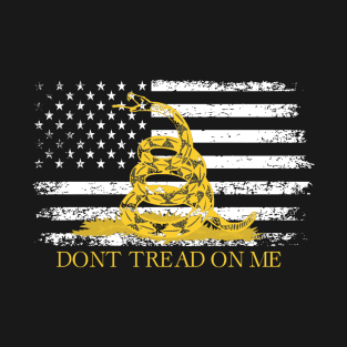 Don't Tread on Me- USA flag Grunge T-Shirt