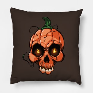 Pumpkin Skull Pillow