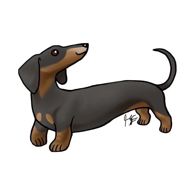 Dog - Dachshund - Black and Tan by Jen's Dogs Custom Gifts and Designs