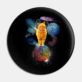 Space Ginger Cat Astronaut Pin