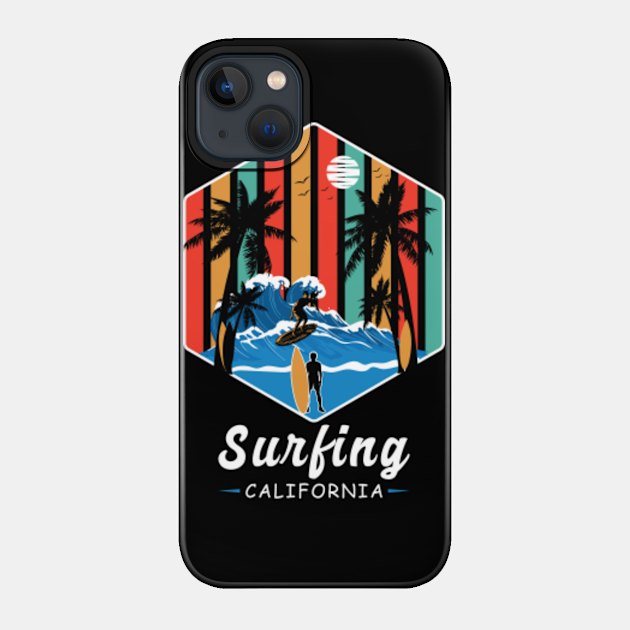 surfing california - Surfing California - Phone Case