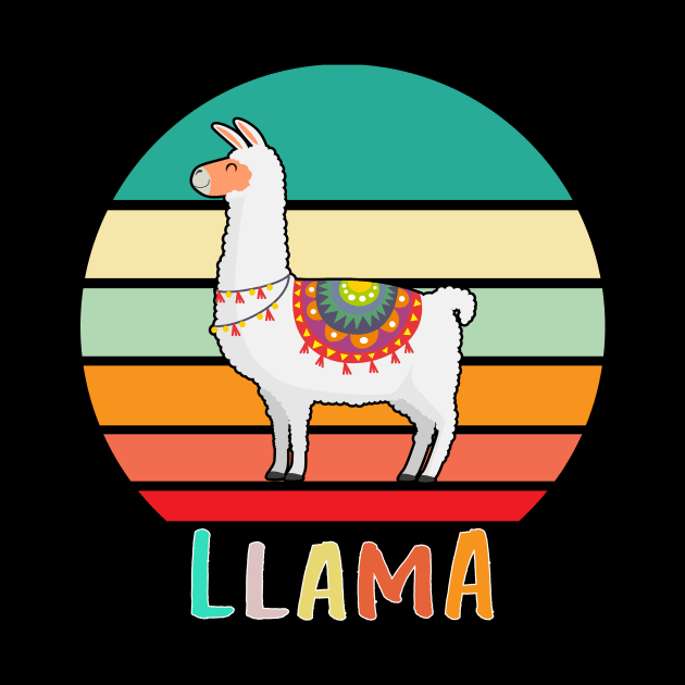 Vintage Retro Llama by adrinalanmaji