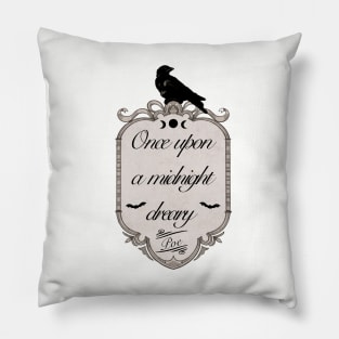 Edgar Allen Poe Quote| Watercolor Raven | Family Crest| Watercolor Bats| Dark Academia Quotes| Once Upon a Midnight Dreary Pillow