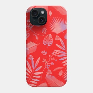 Red hawaiian tropical pattern Phone Case