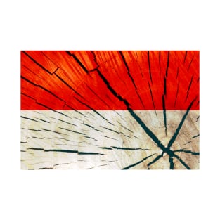Flag of Indonesia – Tree Trunk Wood T-Shirt