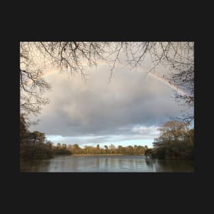 Rainbow over lake T-Shirt