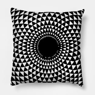 Black Circle Pattern - Painted by hand_Hand drawn Pillow