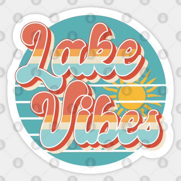 Lake vibes Sun Vacation Summer Retro fashion 80s - Lake - Sticker