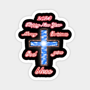 Jesus Christ cross holy cross merry Christmas and happy new year god bless you Magnet