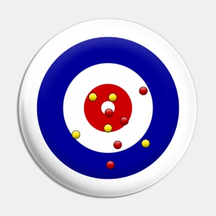 Curling Ice Graphic Design Pin