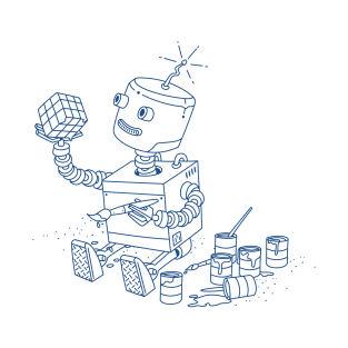 Robot solving the Rubik's cube T-Shirt
