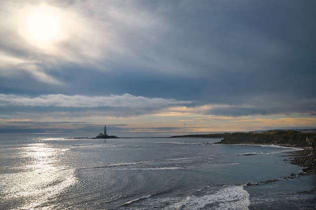 Overcast morning at St Marys Island Kids T-Shirt by Violaman