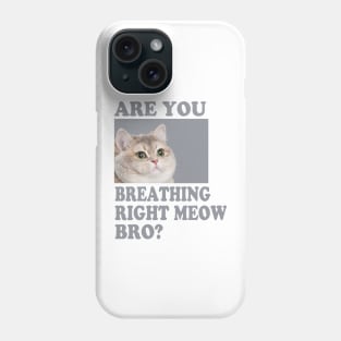 Are you Breathing Right Meow Bro? Phone Case