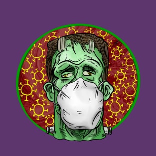 Frankensteins monster wearing a mask, gift for Halloween 2020 T-Shirt