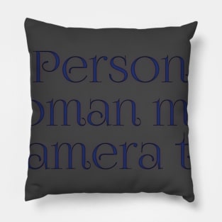 Person woman man camera tv Pillow
