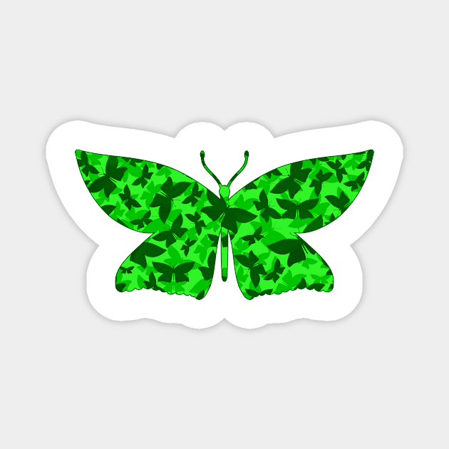 Veil of Butterflies, Green Magnet by StephOBrien